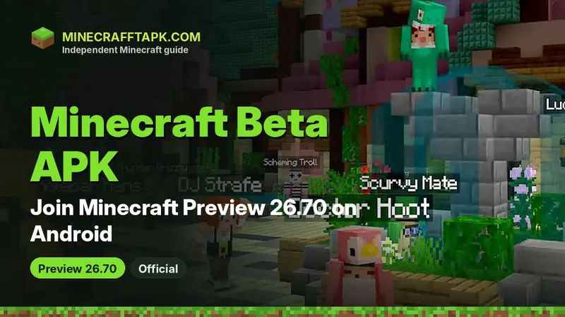 Minecraft Beta APK (Preview 26.70) – How to Join on Android – featured image