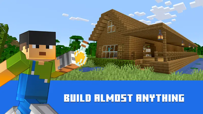 Minecraft creative mode building a wooden house without mods